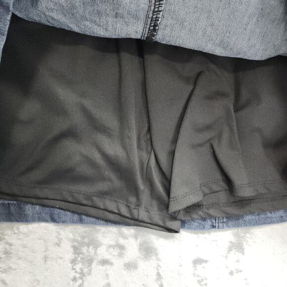 Lee Riders Skort Womens 26W Blue Stretch Denim Mini Built-in Shorts Casual - Picture 2 of 9